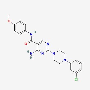 4-amino-2-[4-(3-chlorophenyl)piperazin-1-yl]-N-(4-methoxyphenyl)pyrimidine-5-carboxamide