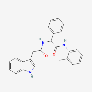 molecular formula C25H23N3O2 B11193396 2-[(1H-indol-3-ylacetyl)amino]-N-(2-methylphenyl)-2-phenylacetamide 