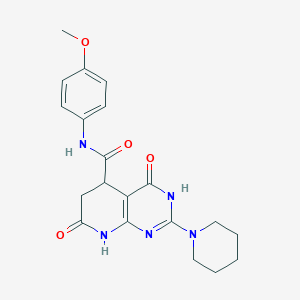 4-hydroxy-N-(4-methoxyphenyl)-7-oxo-2-(piperidin-1-yl)-5,6,7,8-tetrahydropyrido[2,3-d]pyrimidine-5-carboxamide