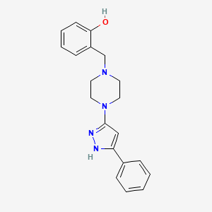 2-{[4-(3-phenyl-1H-pyrazol-5-yl)piperazino]methyl}phenol