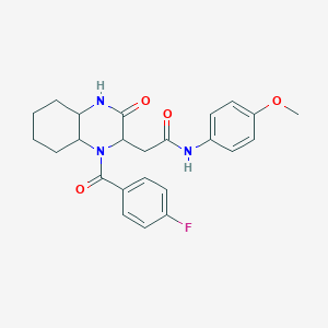 2-{1-[(4-fluorophenyl)carbonyl]-3-oxodecahydroquinoxalin-2-yl}-N-(4-methoxyphenyl)acetamide