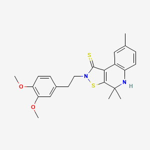 2-[2-(3,4-dimethoxyphenyl)ethyl]-4,4,8-trimethyl-4,5-dihydro[1,2]thiazolo[5,4-c]quinoline-1(2H)-thione