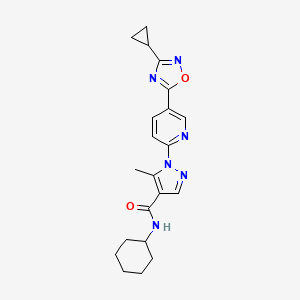 N-cyclohexyl-1-[5-(3-cyclopropyl-1,2,4-oxadiazol-5-yl)pyridin-2-yl]-5-methyl-1H-pyrazole-4-carboxamide