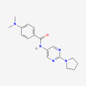 molecular formula C17H21N5O B11193458 4-(Dimethylamino)-N-[2-(pyrrolidin-1-YL)pyrimidin-5-YL]benzamide 