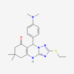 9-[4-(dimethylamino)phenyl]-2-(ethylsulfanyl)-6,6-dimethyl-5,6,7,9-tetrahydro[1,2,4]triazolo[5,1-b]quinazolin-8(4H)-one