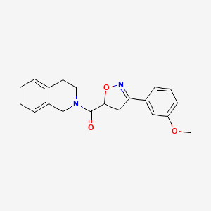 molecular formula C20H20N2O3 B11193473 3,4-dihydro-1H-isoquinolin-2-yl-[3-(3-methoxyphenyl)-4,5-dihydro-1,2-oxazol-5-yl]methanone 