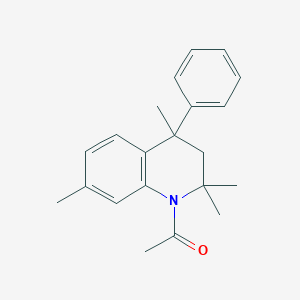 molecular formula C21H25NO B11193478 1-(2,2,4,7-tetramethyl-4-phenyl-3,4-dihydroquinolin-1(2H)-yl)ethanone 