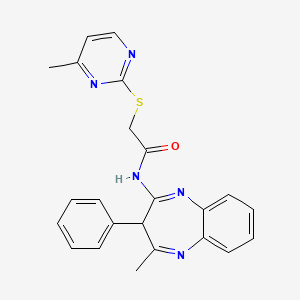 N-(4-methyl-3-phenyl-3H-1,5-benzodiazepin-2-yl)-2-[(4-methylpyrimidin-2-yl)sulfanyl]acetamide