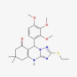 2-(ethylsulfanyl)-6,6-dimethyl-9-(2,3,4-trimethoxyphenyl)-5,6,7,9-tetrahydro[1,2,4]triazolo[5,1-b]quinazolin-8(4H)-one