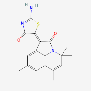 (1Z)-1-(2-imino-4-oxo-1,3-thiazolidin-5-ylidene)-4,4,6,8-tetramethyl-4H-pyrrolo[3,2,1-ij]quinolin-2(1H)-one