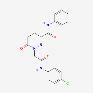 molecular formula C19H17ClN4O3 B11193498 1-{2-[(4-chlorophenyl)amino]-2-oxoethyl}-6-oxo-N-phenyl-1,4,5,6-tetrahydropyridazine-3-carboxamide 