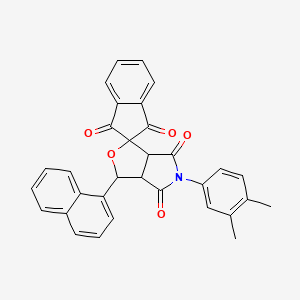 5-(3,4-dimethylphenyl)-3-(naphthalen-1-yl)-3a,6a-dihydrospiro[furo[3,4-c]pyrrole-1,2'-indene]-1',3',4,6(3H,5H)-tetrone