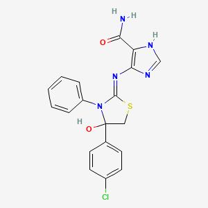 5-{[(2Z)-4-(4-chlorophenyl)-4-hydroxy-3-phenyl-1,3-thiazolidin-2-ylidene]amino}-1H-imidazole-4-carboxamide