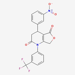 4-(3-nitrophenyl)-1-[3-(trifluoromethyl)phenyl]-4,7-dihydrofuro[3,4-b]pyridine-2,5(1H,3H)-dione