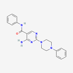 4-amino-N-phenyl-2-(4-phenylpiperazin-1-yl)pyrimidine-5-carboxamide