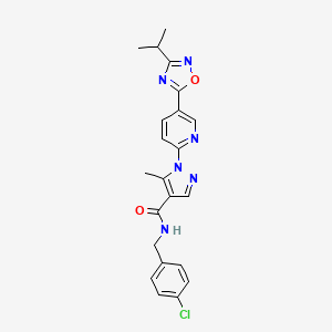 N-(4-chlorobenzyl)-5-methyl-1-{5-[3-(propan-2-yl)-1,2,4-oxadiazol-5-yl]pyridin-2-yl}-1H-pyrazole-4-carboxamide