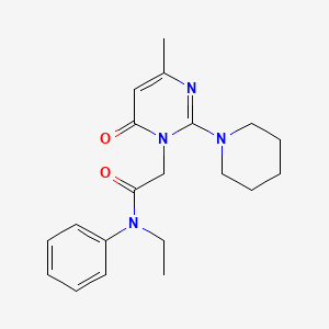 molecular formula C20H26N4O2 B11193553 N-ethyl-2-(4-methyl-6-oxo-2-(piperidin-1-yl)pyrimidin-1(6H)-yl)-N-phenylacetamide 