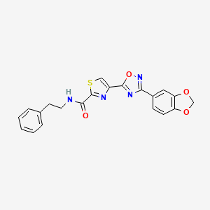 4-[3-(1,3-benzodioxol-5-yl)-1,2,4-oxadiazol-5-yl]-N-(2-phenylethyl)-1,3-thiazole-2-carboxamide