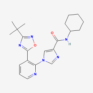 1-[3-(3-tert-butyl-1,2,4-oxadiazol-5-yl)pyridin-2-yl]-N-cyclohexyl-1H-imidazole-4-carboxamide