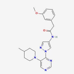 2-(3-Methoxyphenyl)-N-{1-[5-(4-methylpiperidin-1-YL)pyrimidin-4-YL]-1H-pyrazol-4-YL}acetamide