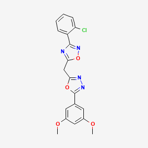 3-(2-Chlorophenyl)-5-{[5-(3,5-dimethoxyphenyl)-1,3,4-oxadiazol-2-yl]methyl}-1,2,4-oxadiazole