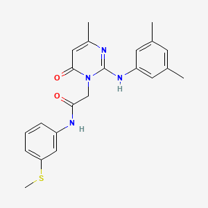 molecular formula C22H24N4O2S B11193588 2-{2-[(3,5-dimethylphenyl)amino]-4-methyl-6-oxopyrimidin-1(6H)-yl}-N-[3-(methylsulfanyl)phenyl]acetamide 