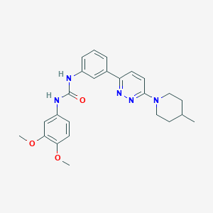 molecular formula C25H29N5O3 B11193594 1-(3,4-Dimethoxyphenyl)-3-(3-(6-(4-methylpiperidin-1-yl)pyridazin-3-yl)phenyl)urea 