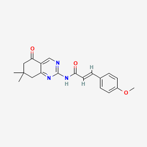 (2E)-N-(7,7-dimethyl-5-oxo-5,6,7,8-tetrahydroquinazolin-2-yl)-3-(4-methoxyphenyl)prop-2-enamide