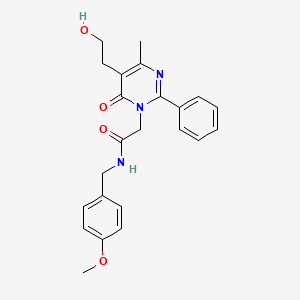 2-[5-(2-hydroxyethyl)-4-methyl-6-oxo-2-phenylpyrimidin-1(6H)-yl]-N-(4-methoxybenzyl)acetamide