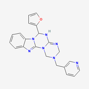 9-(furan-2-yl)-4-(pyridin-3-ylmethyl)-2,4,6,8,10,17-hexazatetracyclo[8.7.0.02,7.011,16]heptadeca-1(17),6,11,13,15-pentaene