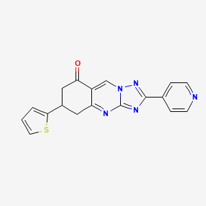 molecular formula C18H13N5OS B11193645 2-(pyridin-4-yl)-6-(thiophen-2-yl)-6,7-dihydro[1,2,4]triazolo[5,1-b]quinazolin-8(5H)-one 