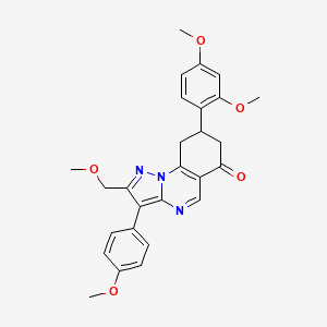 molecular formula C27H27N3O5 B11193695 8-(2,4-dimethoxyphenyl)-2-(methoxymethyl)-3-(4-methoxyphenyl)-8,9-dihydropyrazolo[1,5-a]quinazolin-6(7H)-one 