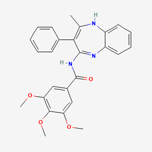 molecular formula C26H25N3O4 B11193705 3,4,5-trimethoxy-N-(2-methyl-3-phenyl-1H-1,5-benzodiazepin-4-yl)benzamide 