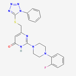 2-[4-(2-fluorophenyl)piperazin-1-yl]-6-{[(1-phenyl-1H-tetrazol-5-yl)sulfanyl]methyl}pyrimidin-4(3H)-one