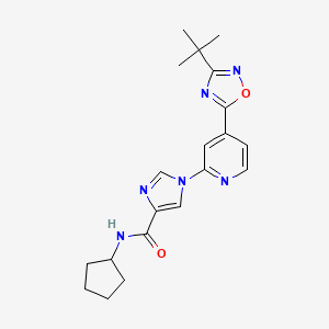 1-[4-(3-tert-butyl-1,2,4-oxadiazol-5-yl)pyridin-2-yl]-N-cyclopentyl-1H-imidazole-4-carboxamide