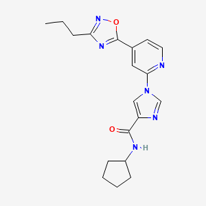 N-cyclopentyl-1-[4-(3-propyl-1,2,4-oxadiazol-5-yl)pyridin-2-yl]-1H-imidazole-4-carboxamide