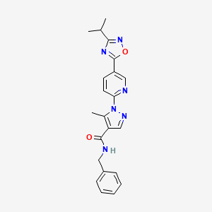 N-benzyl-5-methyl-1-{5-[3-(propan-2-yl)-1,2,4-oxadiazol-5-yl]pyridin-2-yl}-1H-pyrazole-4-carboxamide