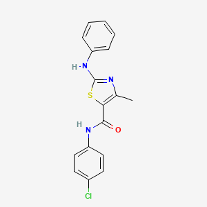 molecular formula C17H14ClN3OS B11193731 N-(4-chlorophenyl)-4-methyl-2-(phenylamino)-1,3-thiazole-5-carboxamide 