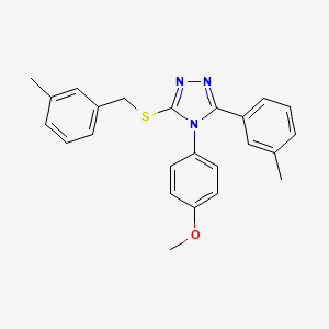 molecular formula C24H23N3OS B11193754 4-(4-methoxyphenyl)-3-(3-methylphenyl)-5-{[(3-methylphenyl)methyl]sulfanyl}-4H-1,2,4-triazole 