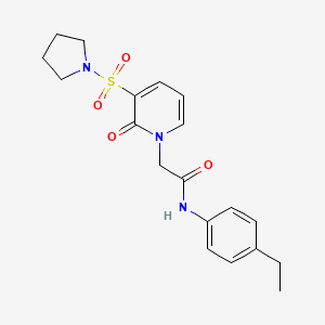 molecular formula C19H23N3O4S B11193767 N-(4-ethylphenyl)-2-[2-oxo-3-(pyrrolidin-1-ylsulfonyl)pyridin-1(2H)-yl]acetamide 