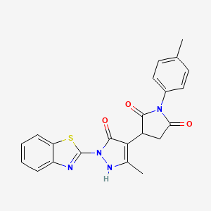 3-[1-(1,3-benzothiazol-2-yl)-5-hydroxy-3-methyl-1H-pyrazol-4-yl]-1-(4-methylphenyl)pyrrolidine-2,5-dione