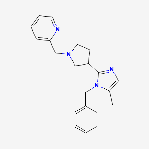 molecular formula C21H24N4 B11193818 2-((3-(1-Benzyl-5-methyl-1H-imidazol-2-yl)pyrrolidin-1-yl)methyl)pyridine 