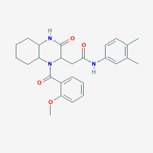 N-(3,4-dimethylphenyl)-2-{1-[(2-methoxyphenyl)carbonyl]-3-oxodecahydroquinoxalin-2-yl}acetamide