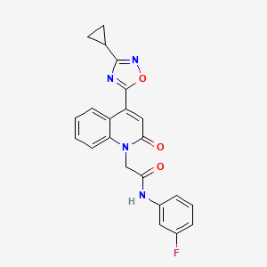 2-[4-(3-cyclopropyl-1,2,4-oxadiazol-5-yl)-2-oxoquinolin-1(2H)-yl]-N-(3-fluorophenyl)acetamide