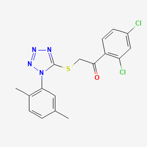 molecular formula C17H14Cl2N4OS B11193928 1-(2,4-dichlorophenyl)-2-{[1-(2,5-dimethylphenyl)-1H-tetraazol-5-yl]sulfanyl}ethanone 