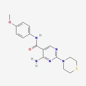 4-amino-N-(4-methoxyphenyl)-2-(thiomorpholin-4-yl)pyrimidine-5-carboxamide