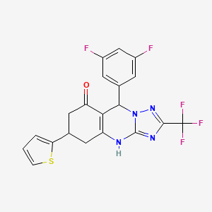 9-(3,5-difluorophenyl)-6-(thiophen-2-yl)-2-(trifluoromethyl)-5,6,7,9-tetrahydro[1,2,4]triazolo[5,1-b]quinazolin-8(4H)-one