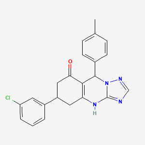 6-(3-chlorophenyl)-9-(4-methylphenyl)-5,6,7,9-tetrahydro[1,2,4]triazolo[5,1-b]quinazolin-8(4H)-one