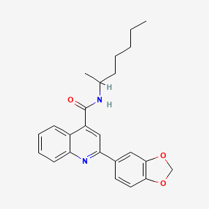 2-(1,3-benzodioxol-5-yl)-N-(heptan-2-yl)quinoline-4-carboxamide