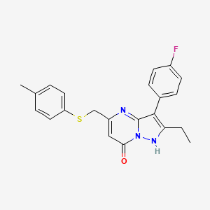 2-ethyl-3-(4-fluorophenyl)-5-{[(4-methylphenyl)sulfanyl]methyl}pyrazolo[1,5-a]pyrimidin-7(4H)-one